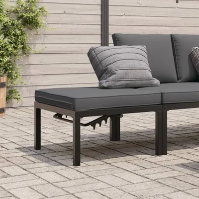 Produktbild von Eleganten-Stil Gartenhocker mit Kissen Schwarz Aluminium - Gartenhocker Hommie6743155 1parcel