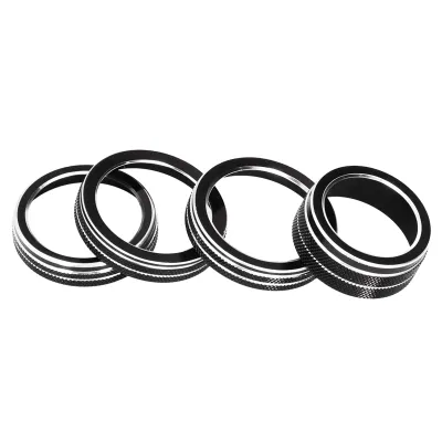 Image de Cache-bouton de climatisation, garniture de molette de commutateur des phares, pièces de rechange pour accessoires Jeep Wrangler JL, modèles 2018-2021, couleur noire
