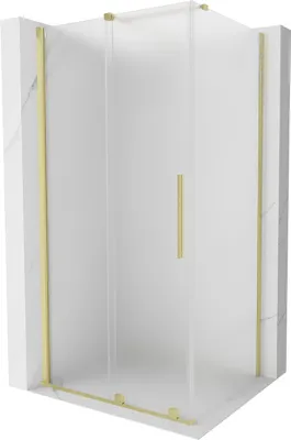 Produktbild von Mexen Velar Duschkabine Schiebetür 120 x 100 cm, Frost, Gebürstetes Gold - 871-120-100-31-55