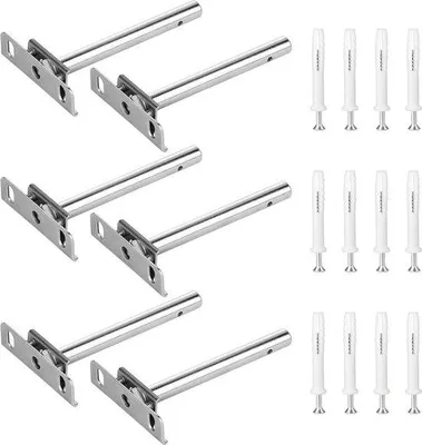 Image de Supports réglables pour étagères en bois, 127 cm, lot de 6 avec vis