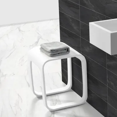 Produktbild von Design Spa Badhocker aus Mineralguss Modell 'Venedig', Oberfläche:Matt