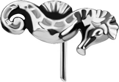 Obrázok produktu pre Náušnica s koníkom, strieborná, PI-030, 3x7 mm