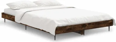 Obrázek produktu pro vidaXL Rám postele bez matrace kouřový dub 120x190 cm materiál na bázi dřeva