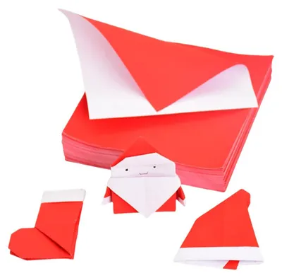 Image de Papier origami - 100 feuilles - Pour travaux manuels - Rouge