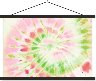 Produktbild von MuchoWow® Textilposter Krawattenfärbung - Muster - Grün 150x100 cm mit schwarzem Rahmen - Schlafzimmer