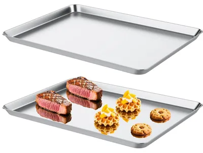 Immagine prodotto di Set di 2 teglie da forno in acciaio inossidabile, rettangolari, dimensioni 40 x 30 x 2,5 cm