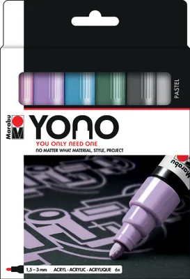 Image de Marabu1240000004003 Marabu Acrylmarker "YONO", 1.5 - 3.0 mm, 6er Set PASTEL