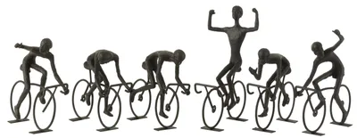 Zdjęcie produktu dla J-Line Cyclists Poly/Metal Schwartz Large 6 Assorted