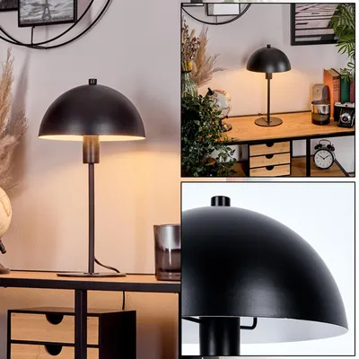 Produktbild von Roccadaspide moderne Nachttischlampe aus Metall in Schwarz