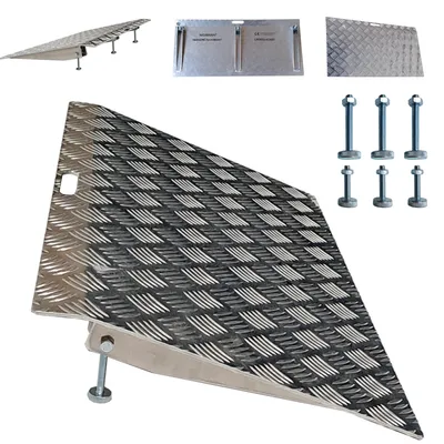 Produktbild von WORHAN Mobil Schwellenrampe Variable Höhenverstellung Ladeplattform Stufenrampen Rollstuhlrampe Alu Aluminium Rampe Türschwellenrampe 1TR70