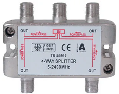 Produktbild von SAT Stammverteiler mit F-Connectoren 4-fach 5-2250 MHz