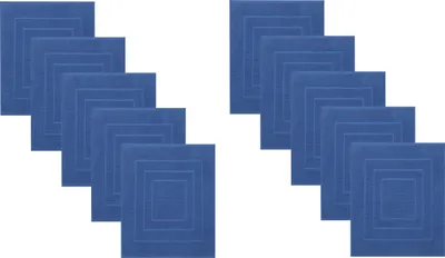 Produktbild von Betz 10 Stück Badvorleger 60x60 cm PALERMO Badematte Badteppich Duschvorleger 100% Baumwolle 680g/m²  Farbe: blau