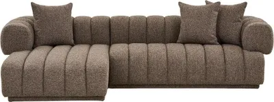 Produktbild von Ingrid Sofa linksausgerichtet inkl. 3 Zierkissen braun.