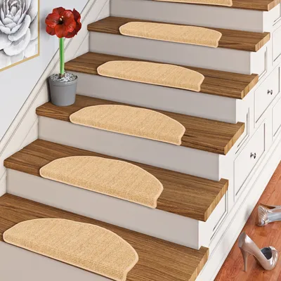 Produktbild von Natur Sisal Stufenmatte Nuss (halbrund) in 2 Größen, Größe / Menge:24x65 cm = 1 Stck.