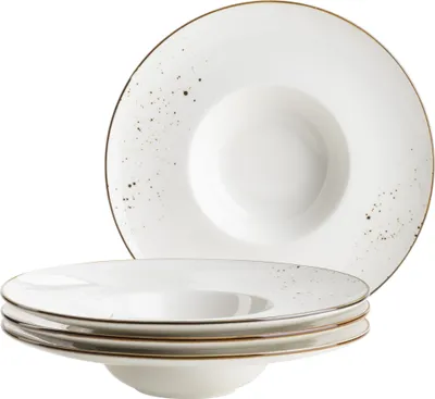 Produktbild von Gourmet Porzellan-Teller-Set, 26cm, braun, Vintage-Look