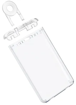 Zdjęcie produktu dla Etui na karty identyfikacyjne PC na 3 karty, z wbudowanym uchwytem na długopis, twarde, przezroczyste, 2 sztuki