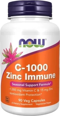 Imagen del producto de NOW Foods Suplementos dietéticos C1000 Zinc Immune, BI8447