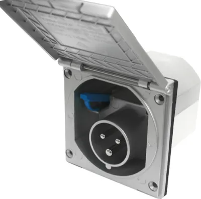 Image de Prise extérieure CEE Prise encastrée IP44 Caravane Caravane 220V - 240V argent