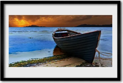 Produktbild von Bild 60x40 MDF-Rahmen Wandkunst Boot Sea  Beach