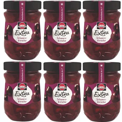 Image de Schwartau Extra cerise noire à tartiner pour le petit-déjeuner 340g pack de 6