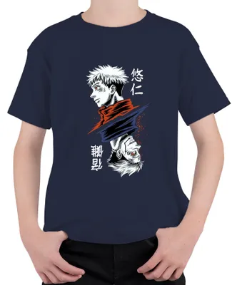 Obrázok produktu pre Jujutsu Kaisen Yuji Itadori Dvojtvárna kliatba Anime Darček Uni detské tričko, Navy, 140