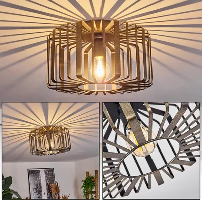 Produktbild von Aidone »Aidone« runde Deckenlampe aus Metall in Bronzefarben/Altgoldfarben