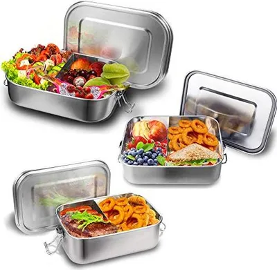 Produktbild von EINFEBEN 800ml Brotdose Metall Brotdose Thermobeh?lter Lunchbox BPA frei Edelstahl