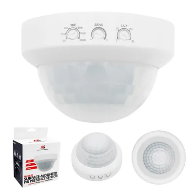 Produktbild von Maclean PIR-Präsenzmelder Aufputzmontage Reichweite 10 x 40 m 1000 W/2000 W 220–240 V AC 50/60 Hz MCE823