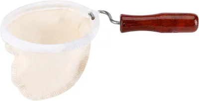 Image de Filtre à café en tissu – Filtre à café réutilisable fait à la main – Filtre en flanelle pour café avec poignée en bois – Grand format
