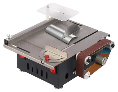 Image de Scie circulaire de table compacte - Scie de précision pour le travail du bois - 4 lames de scie - Vitesse élevée de 10 000 tr/min - Profondeur de coupe maximale de 33 mm - Adaptée au bois, au plastique, aux circuits imprimés et au PVC