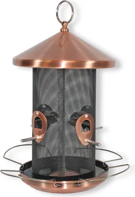 Produktbild von Vogelfutterstation zum hängen XL Vogelfuttersäule Kupfer Optik Gourmet Futter Silo Futtersäule