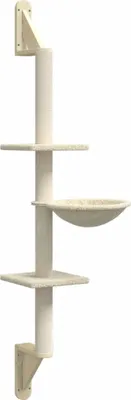 Image de Arbre à chat mural avec griffoir crème 142,5 cm