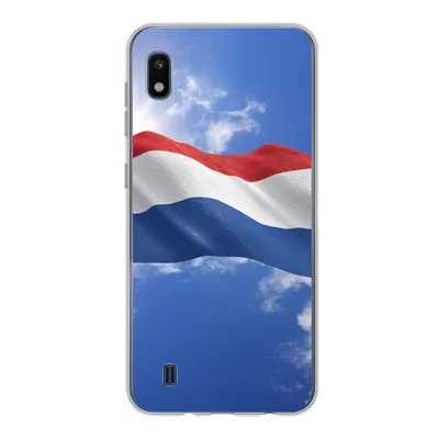 Produktbild von MuchoWow® Handyhülle Schutzhülle Hülle für Samsung Galaxy A10 Die Flagge der Niederlande weht am Himmel Silikon Softcase Handy Hülle - Schutzhülle