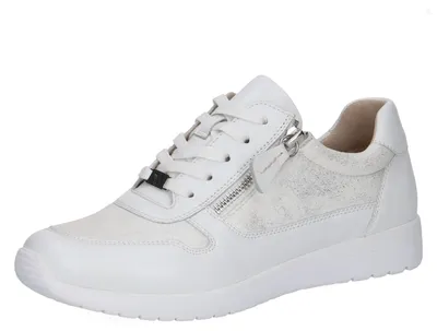 Produktbild von CAPRICE Damen Sneaker flach, Weiß (White/Silver), 37