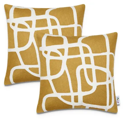 Produktbild von Kissenbezug Deko Kissenhülle Kissenbezüge Skandi Muster 2er Set Sofa Zierkissen