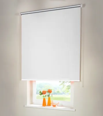 Produktbild von Seitenzugrollo Verdunkelungsrollo THERMO 155 x 150 cm weiß Kettenzugrollo lichtundurchlässig