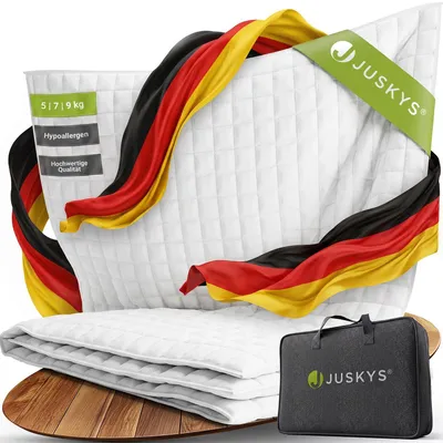 Produktbild von Juskys Gewichtsdecke 135x200 – weiß, schwere Therapiedecke gegen Unruhe – 5 kg