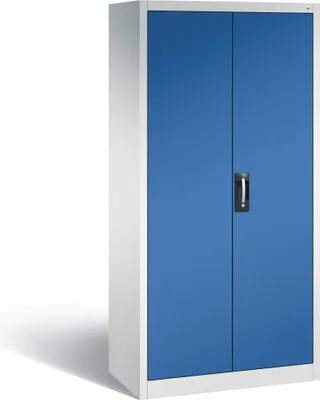 Produktbild von C+P Büro-Drehtürenschrank Acurado | HxBxT 195x93x50cm | Lichtgrau/Enzianblau