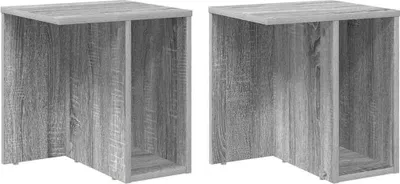 Imagen del producto de vidaXL Mesa auxiliar, 2 unidades, color gris Sonoma, 37 x 32 x 40 cm