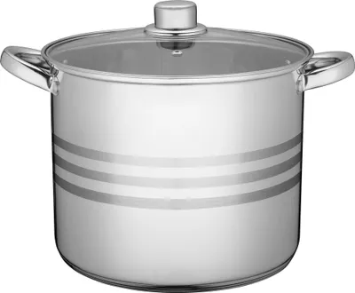 Image de Casserole - Casserole en acier inoxydable - 21 L - 34 cm - Avec couvercle - Pour induction - Argent