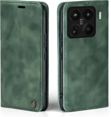Produktbild von Handy Hülle für Xiaomi 15 Pro Klapphülle Bookcase Flip Cover Handy Tasche Etui Farbe: Grün