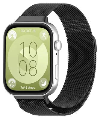 Produktbild von Armband für Huawei Watch Fit 3, Armband, Magnetverschluss, Uhrenarmband, Edelstahl, Metall-Ersatzarmband, Edelstahlarmband, Schnellverschluss, für Huawei Watch Fit 3, schwarz