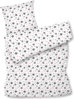Produktbild von Amilian Bettwäsche; Bettgarnitur; 2-tlg. 100% Baumwolle; für Bettbezug: 140x200 und 1 x Kopfkissenbezug: 80x80 cm; mit Hotelverschluss