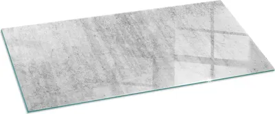 Produktbild von Glasbodenplatte für 125x50 cm – Kaminofen – Kaminplatte Glas – Schutzglas – Funkenschutzplatte –Glasbodenplatte Feuerfeste – Hitzeschutzplatte – Bodenschutz aus Glas – Rohbetonstruktur