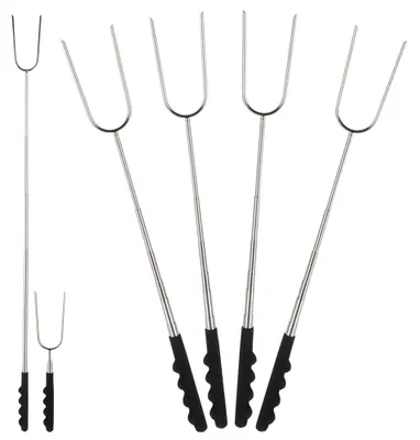 Produktbild von Vilde | Grillgabeln Teleskopisch 24-72 cm - 4er Set - Lagerfeuer Spieße - Edelstahl