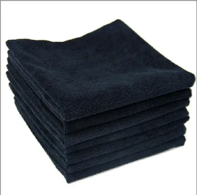 Produktbild von Mikrofaser-Geschirrtücher, Mehrzweck-Geschirrtücher mit Scheuerseite aus Polyesternetz für die Reinigung von Küche und Bad zu Hause, 8 Stück, 30 x 30 cm, Schwarz
