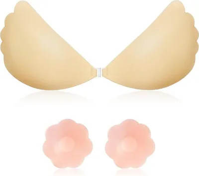 Produktbild von Set: Push-up-BH (2er-Set – Klebe-BH in doppelter Ausführung) Klebe-BH ohne Träger – V-Form, unsichtbar, hautfreundlich
