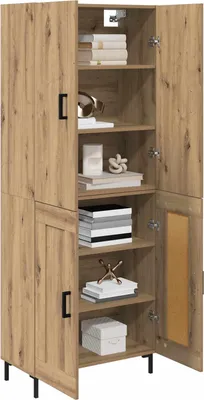 Image de vidaXL Highboard Chêne Artisan 69,5 x 34 x 180 cm Matériau dérivé du bois