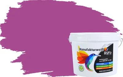 Produktbild von RyFo Colors Bunte Wandfarbe Manufakturweiß Krokusviolett 3l - weitere Violett Farbtöne und Größen erhältlich, Deckkraft Klasse 1, Nassabrieb Klasse 1