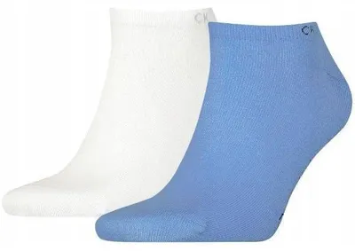 Zdjęcie produktu dla Skarpety Męskie Calvin Klein 701218707 Białe / Niebieskie 2 Pack - 39-42